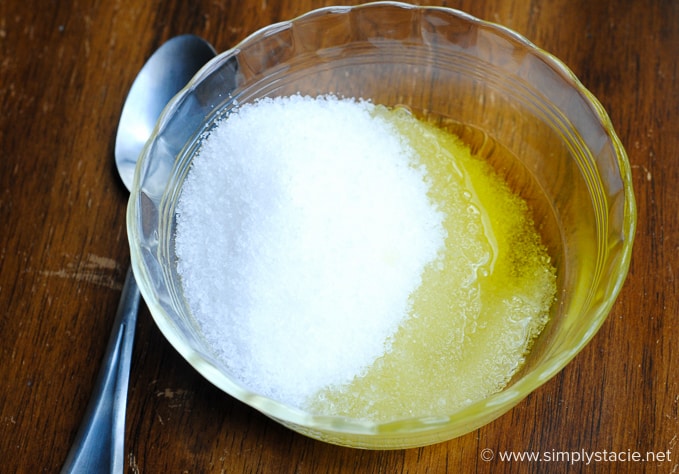 Sea Salt & Olive Oil Scrub - Your skin will feel glorious with this DIY scrub! It's easy to make with pantry ingredients and makes a great gift.