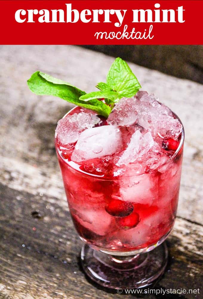 Cranberry Mint Mocktail - Enjoy a refreshing and festive holiday drink! This Cranberry Mint Mocktail is a hit at Christmas parties.