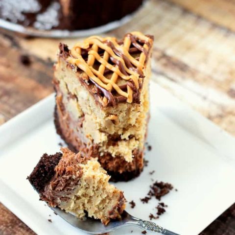 Slow Cooker Chocolate Peanut Butter Cheesecake