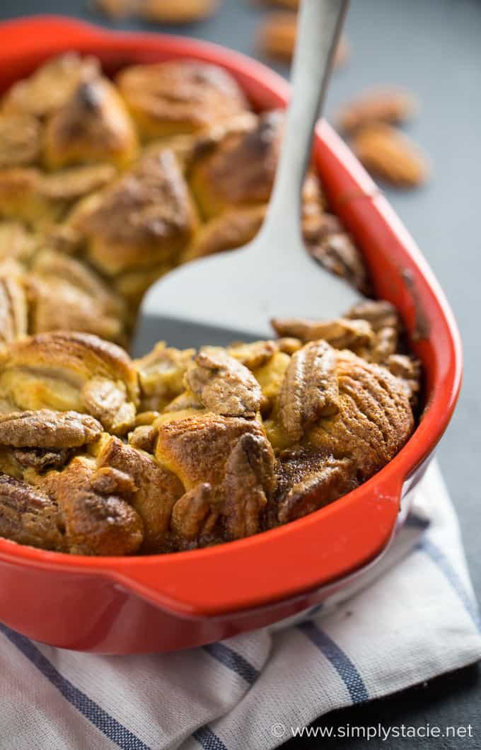 Pecan Butter Tart Buns - A cross between Pecan Butter Tarts, Chelsea Buns and Monkey Bread. These three desserts are combined together to create an indulgent delight!