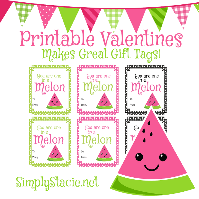 Watermelon Printable Valentine's Day Cards - Unique, fun and free! 