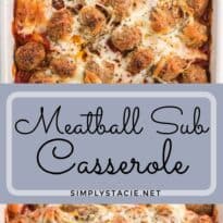 Meatball Sub Casserole - Made with convenient ready-made ingredients, this casserole tastes just like a meatball sub from your favourite sub shop!