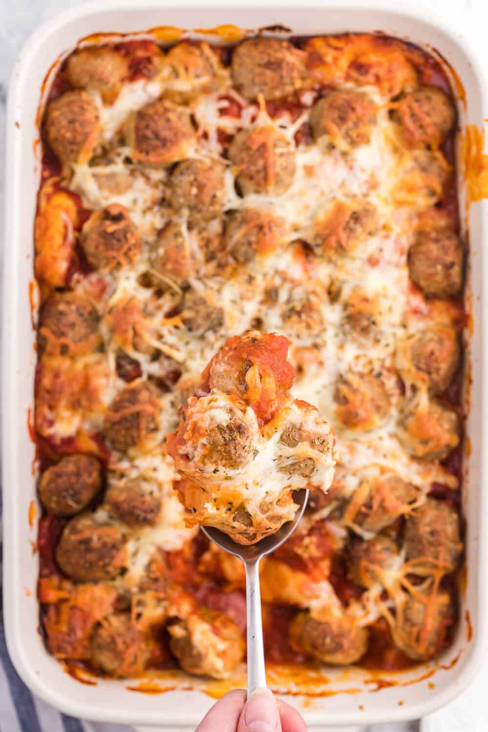 Meatball Sub Casserole - Made with convenient ready-made ingredients, this casserole tastes just like a meatball sub from your favourite sub shop!