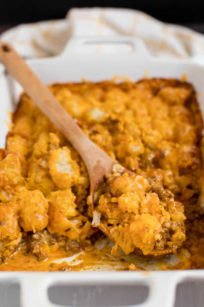 Mexican Tater Tot Casserole - This easy casserole recipe was a hit with my family! It was spicy, hearty and tasty. Comfort food for the win.