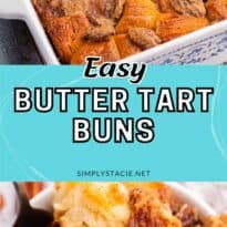 Pecan butter tart buns collage pin.