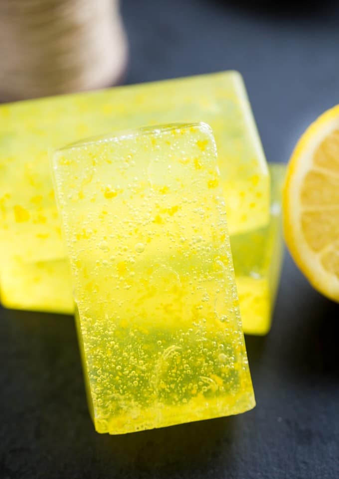 Lemon Zest Soap - Only three ingredients in this simple DIY! This Lemon Zest Soap smells fresh and clean and feels great on skin.