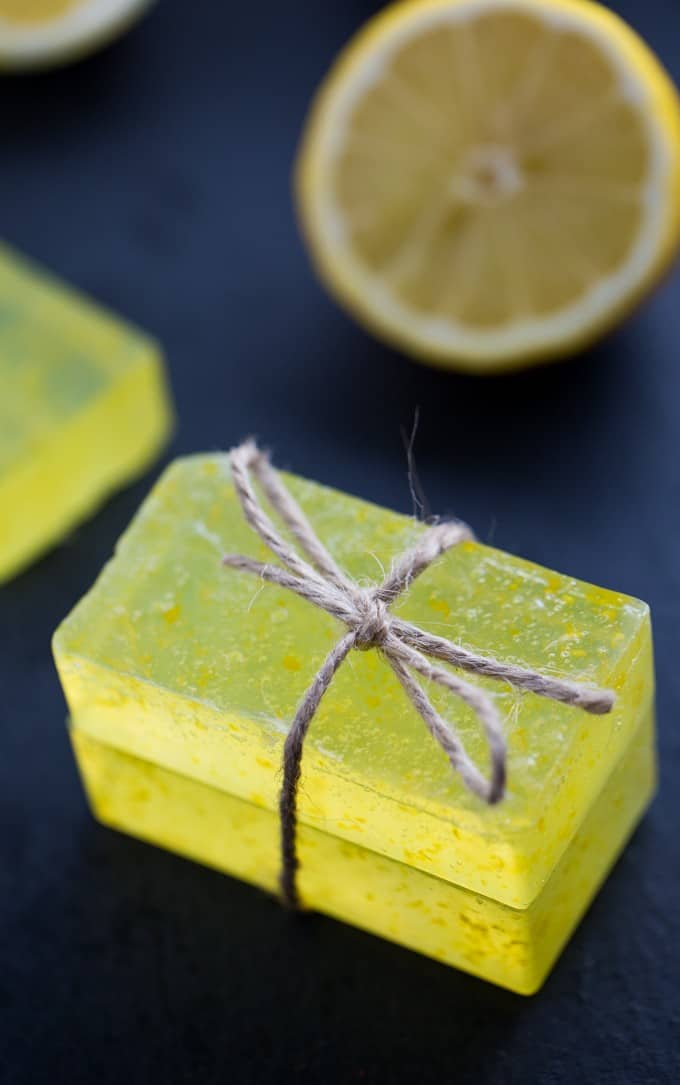 Lemon Zest Soap - Only three ingredients in this simple DIY! This Lemon Zest Soap smells fresh and clean and feels great on skin.