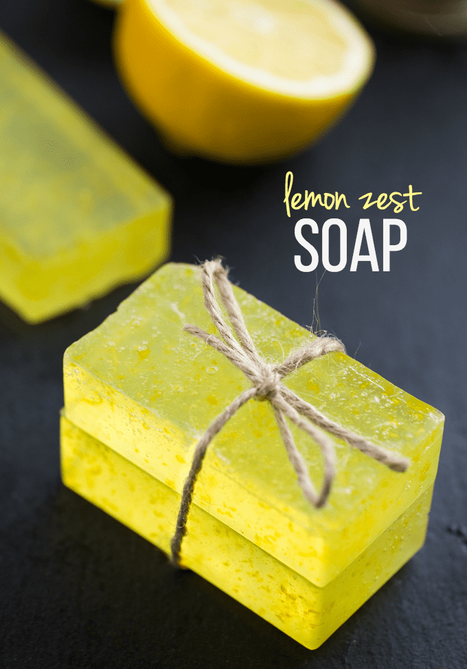 Lemon Zest Soap - Only three ingredients in this simple DIY! This Lemon Zest Soap smells fresh and clean and feels great on skin.