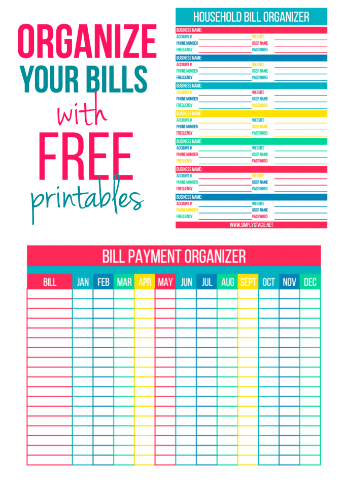 Organize Your Bills With Free Printables Simply Stacie
