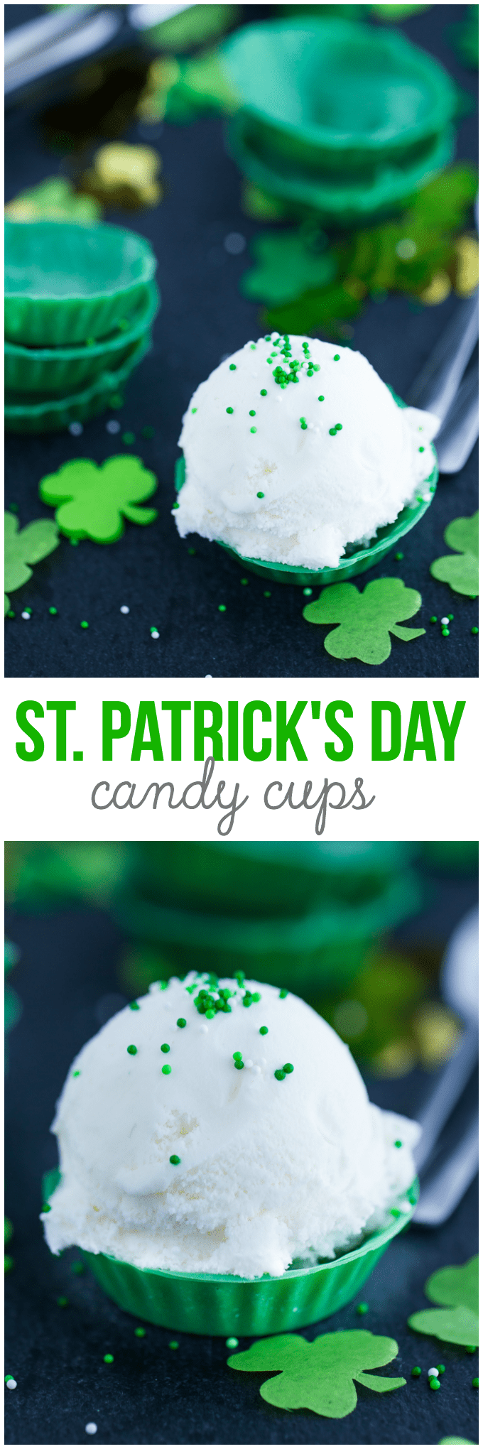 St. Patrick's Day Candy Cups - ONE ingredient! This recipe is super easy to make and fun to eat.