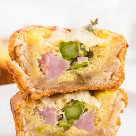 Ham, Asparagus & Swiss Biscuit Cups - These flaky bite-sized biscuits are loaded with ham, Swiss and asparagus, but can be completely customized to your family's taste buds!