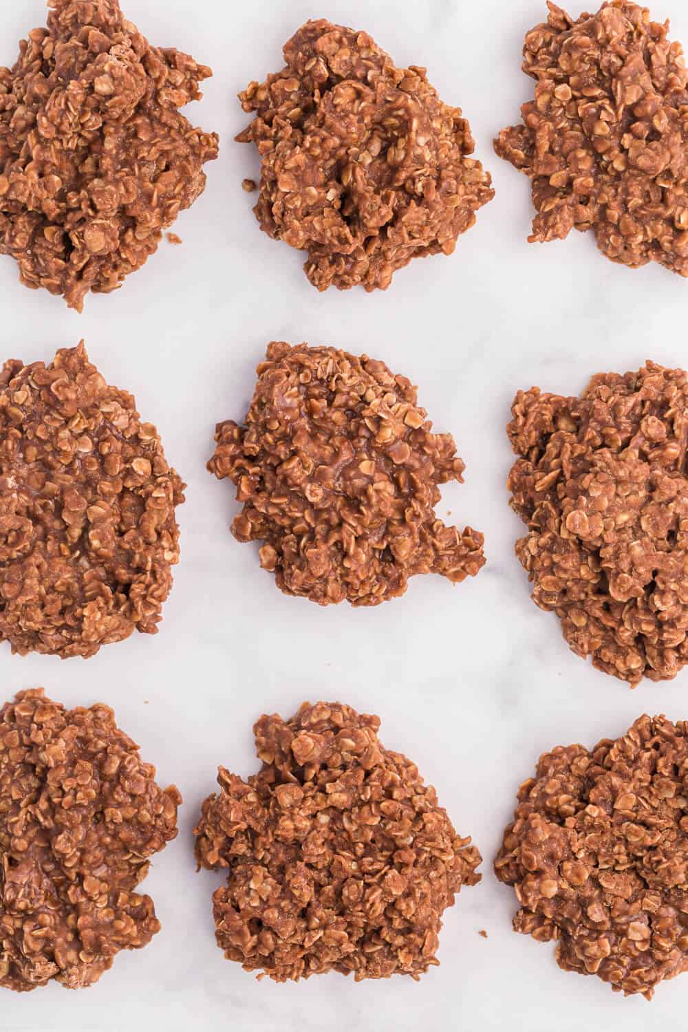 no bake chocolate peanut butter cookies on a piece of parchment paper