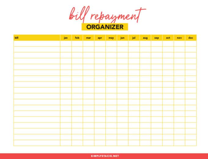 Organize Your Bills with Free Printables - Simply Stacie