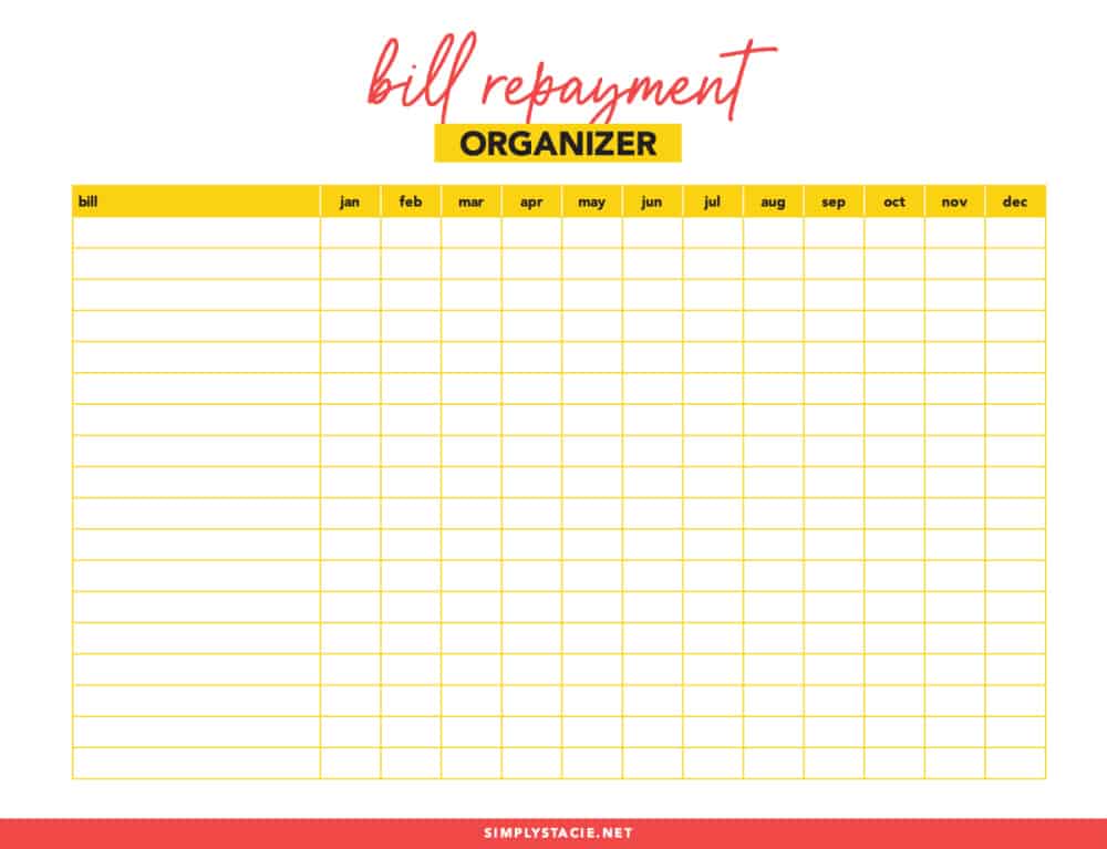 Organize Your Bills with Free Printables - This set includes a Bill Payment Organizer and Household Bill Organizer will help keep you on track.
