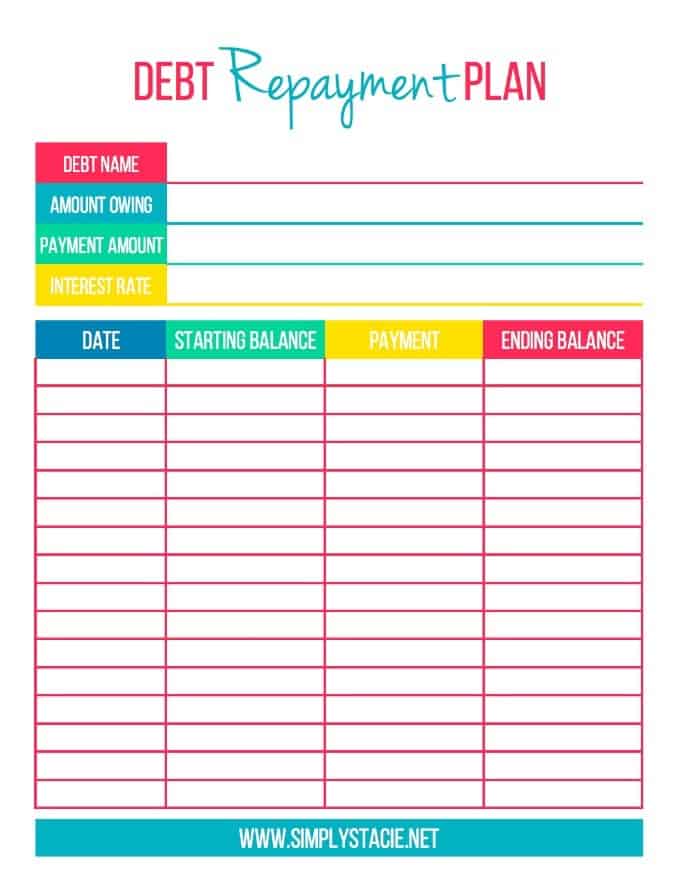 Free Printable Debt Payoff Chart