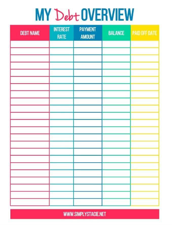 Diy Debt Free Charts