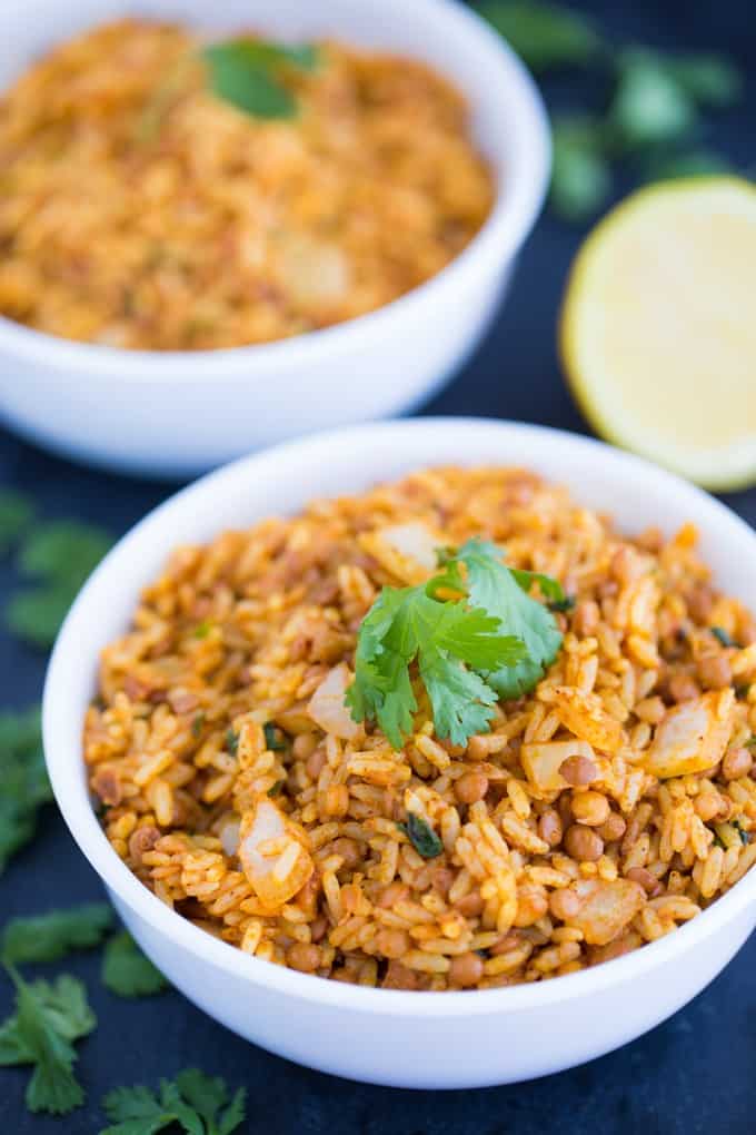Curried Lentil Rice - The perfect plant-based side! Turn your simple rice and lentils into a super flavorful dish packed with curry.