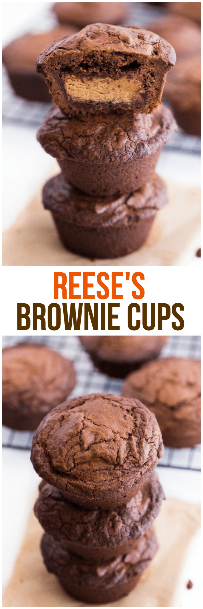 Reese's Stuffed Brownies - Giant Reese's Peanut Butter Cups are stuffed inside a rich chocolate brownie. Each bite is pure chocolate heaven! 