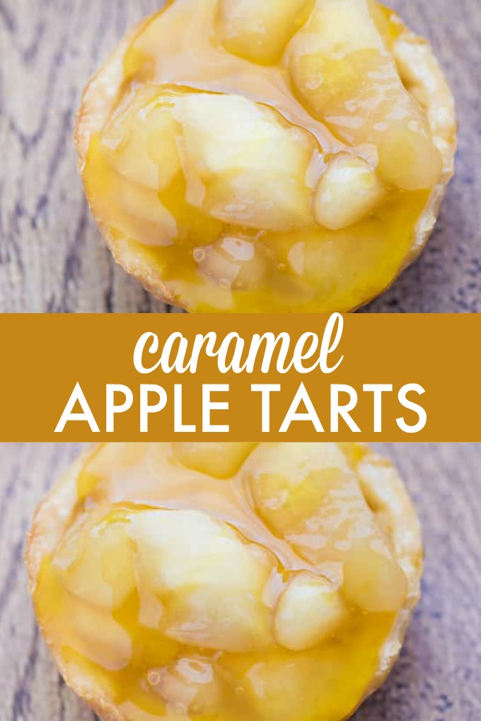 Caramel Apple Tarts - Sticky, sweet and easy to make with only three ingredients. This one's for my caramel loving friends!