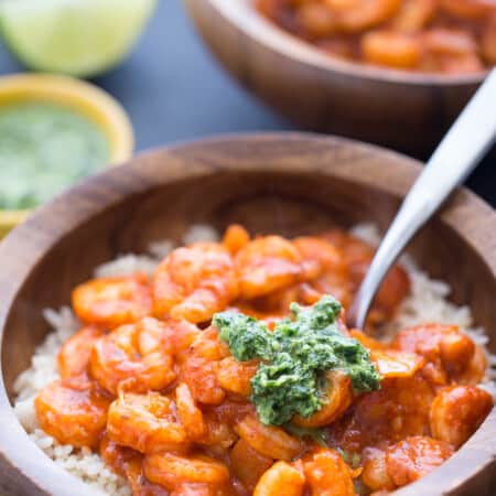 Tandoori Shrimp with Mint Chutney