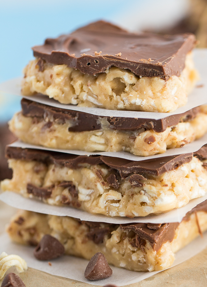 Chocolate Peanut Butter Ramen Bars