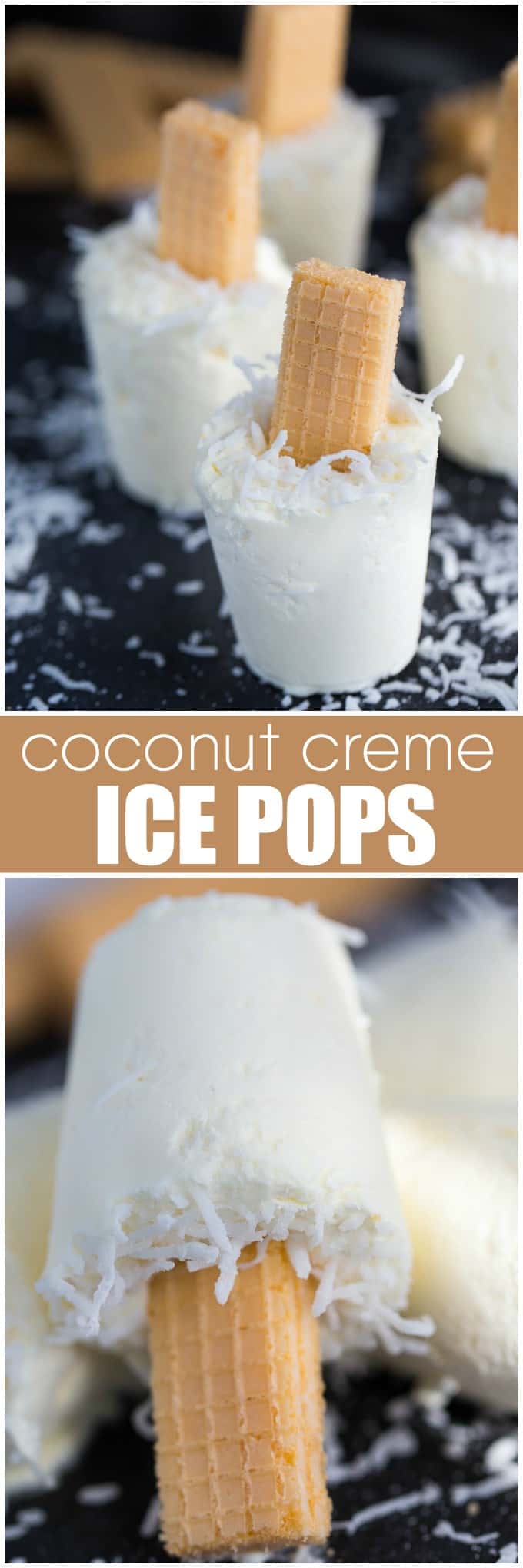Coconut Creme Ice Pops - Cold, creamy and perfectly sweet! This summer treat tastes like a coconut cream pie.