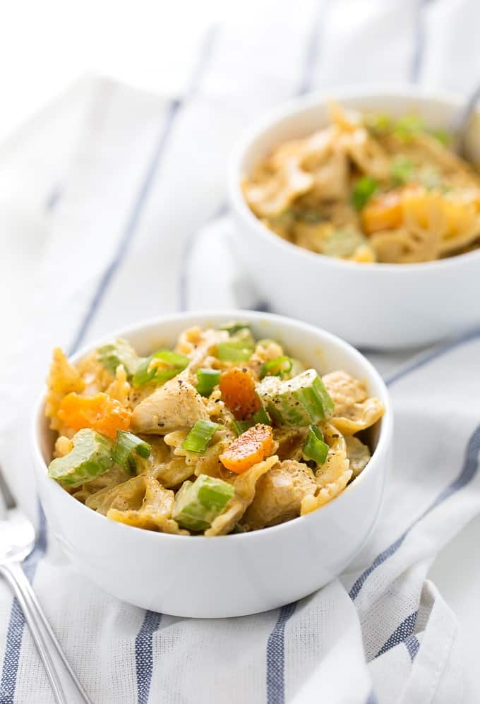 creamy curried chicken pasta salad
