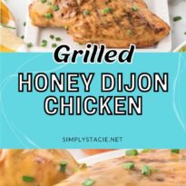 Grilled honey dijon chicken pin image.