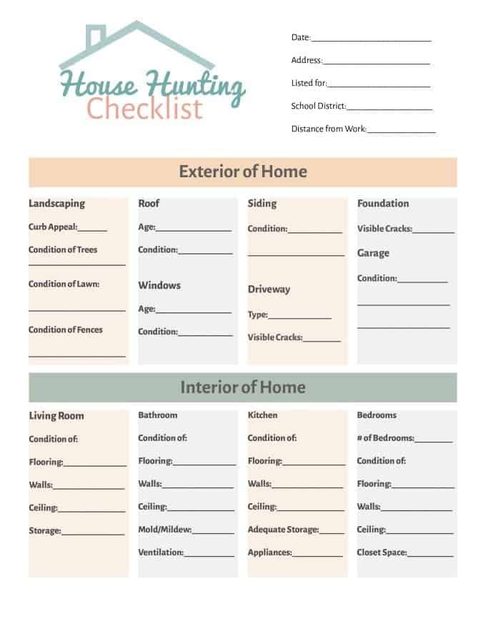 House Hunting Checklist - Stay organized and make decision making easier with this free House Hunting Checklist printable.