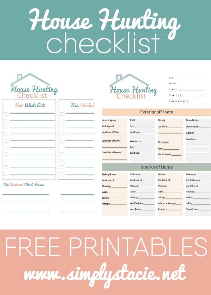 House Hunting Checklist - Stay organized and make decision making easier with this free House Hunting Checklist printable.