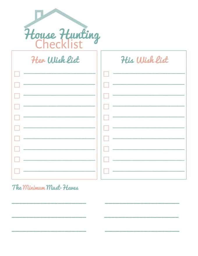 House Hunting Checklist - Stay organized and make decision making easier with this free House Hunting Checklist printable.