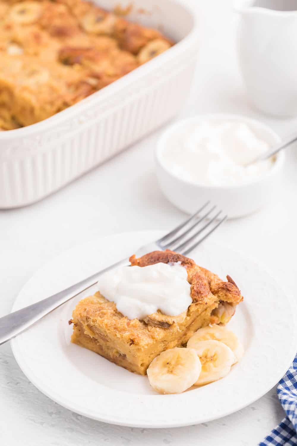 Banana Bread Breakfast Casserole - Use up your brown bananas and leftover bread in this crowd-pleasing breakfast recipe! It comes together in 10 minutes, bakes for 1 hour and is a recipe you'll find yourself making again and again.