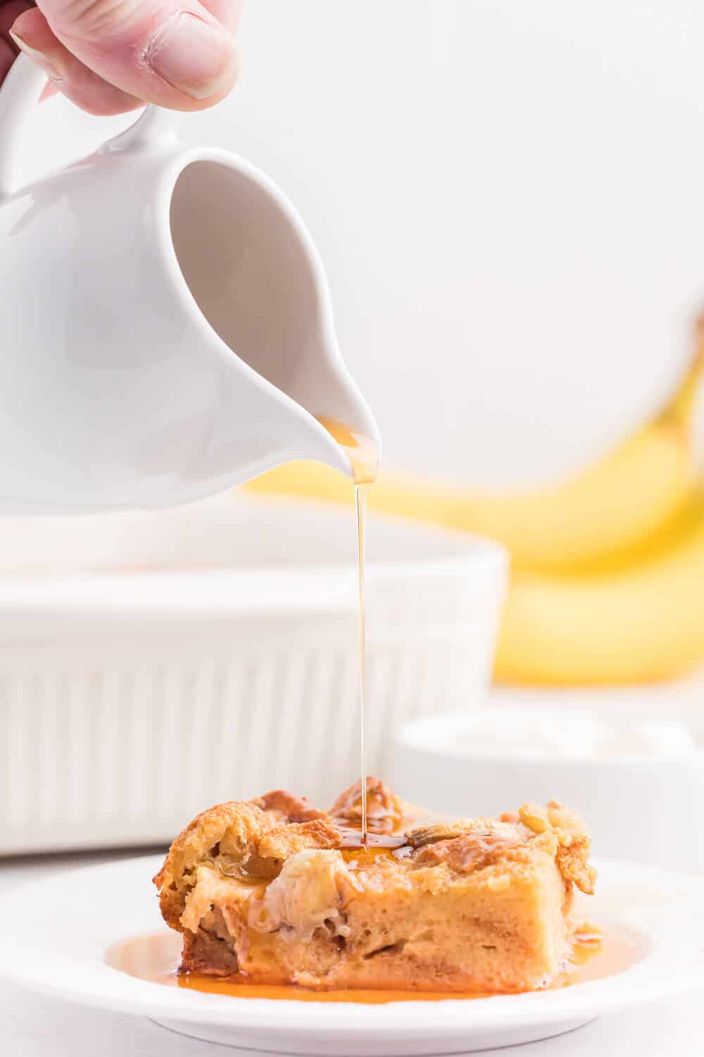 Banana Bread Breakfast Casserole - Use up your brown bananas and leftover bread in this crowd-pleasing breakfast recipe! It comes together in 10 minutes, bakes for 1 hour and is a recipe you'll find yourself making again and again.
