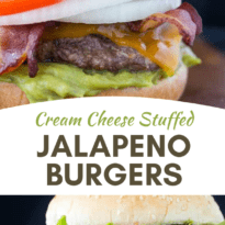 Cream Cheese Stuffed Jalapeno Burgers - Stuffed with a creamy, spicy and cheesy filling, this burger will light up your taste buds and make your mouth water!