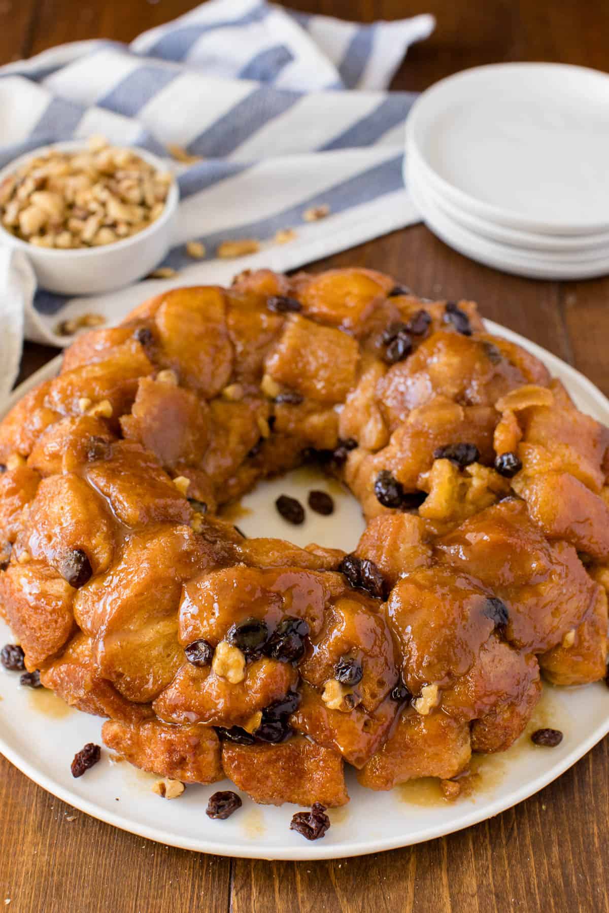 Photo of monkey bread on a plate.