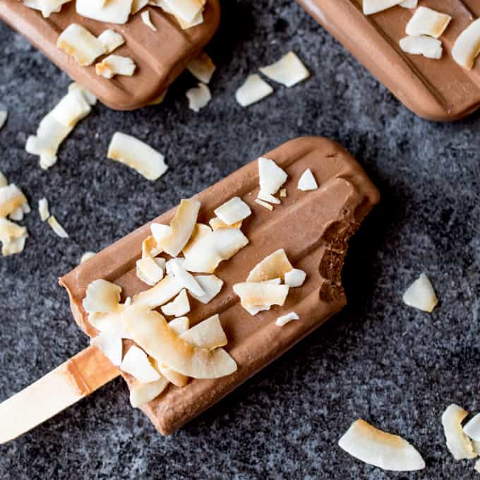 Toasted Coconut Fudgsicles