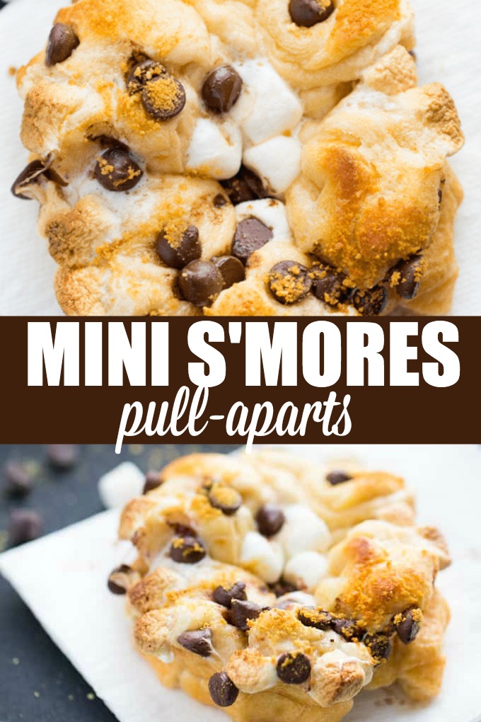 Mini S'mores Pull-Aparts - More s'mores please! These mini pull-apart desserts are quick and easy with ready-made dough. Only 4 ingredients!