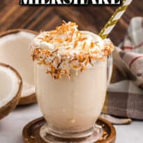 Coconut coffee milkshake pin image.