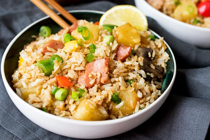 The recipe in a bowl with chopsticks.