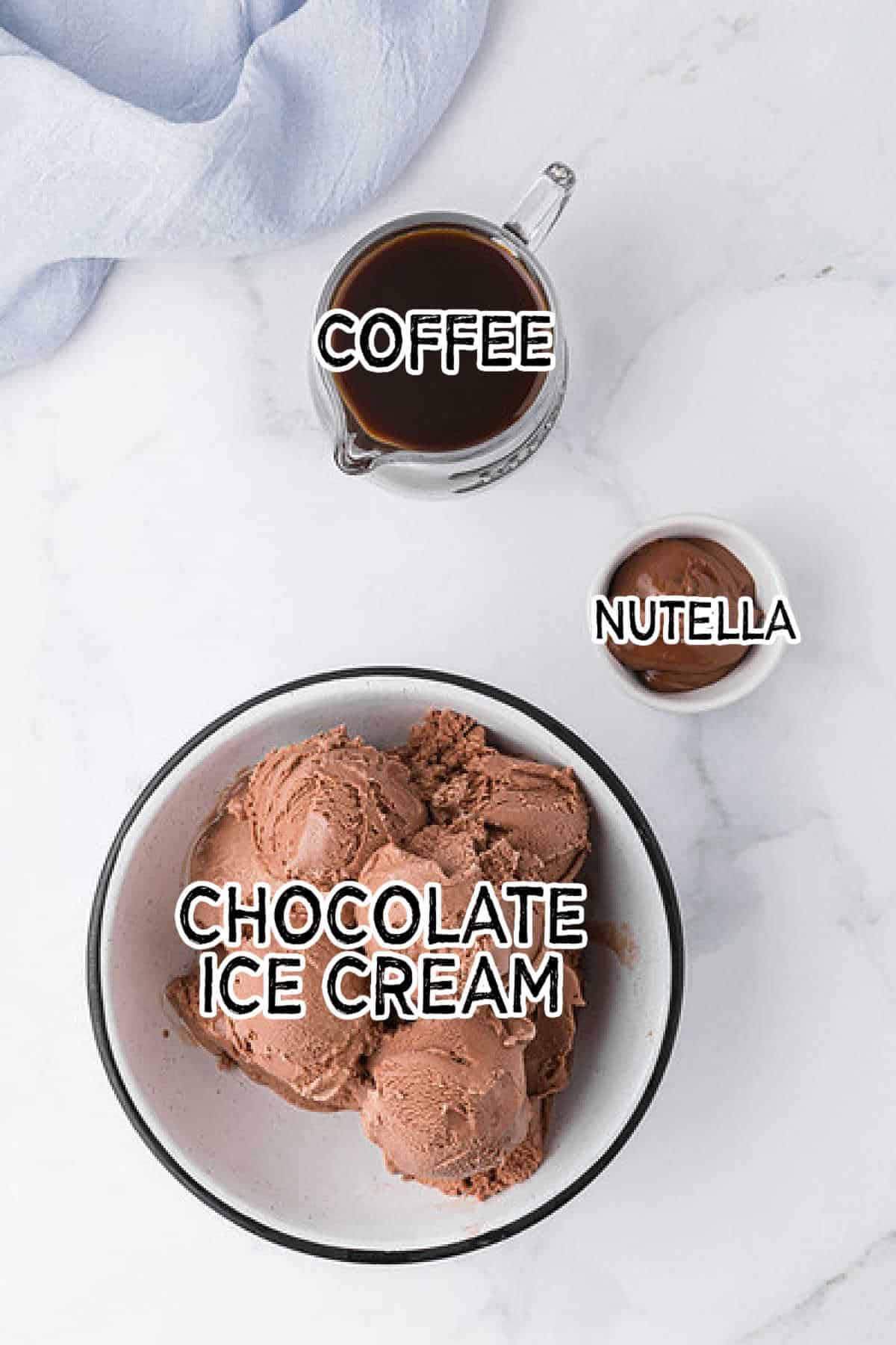 Ingredients on a marble counter.