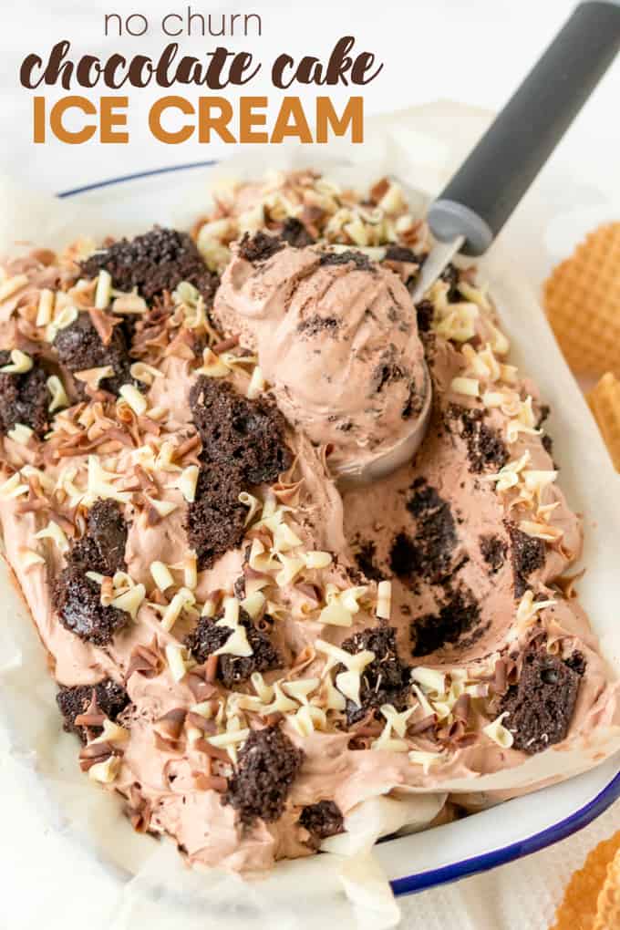 No-Churn Chocolate Cake Ice Cream