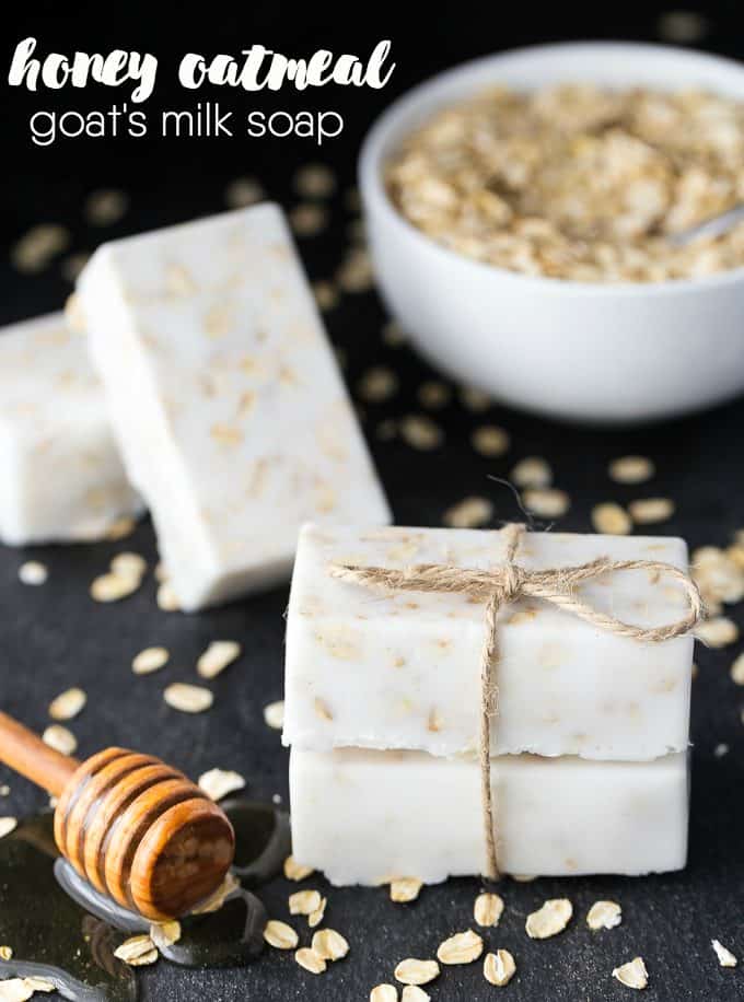 Honey Oatmeal Goat's Milk Soap - Your skin will feel amazing after washing with this simple DIY soap. Honey and oats are the perfect combination to combat dry, sensitive skin. 