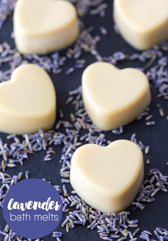 Lavender Bath Melts - Relax in a bath with the soothing scent of lavender! This easy DIY beauty recipe is only three ingredients and makes a wonderful gift.