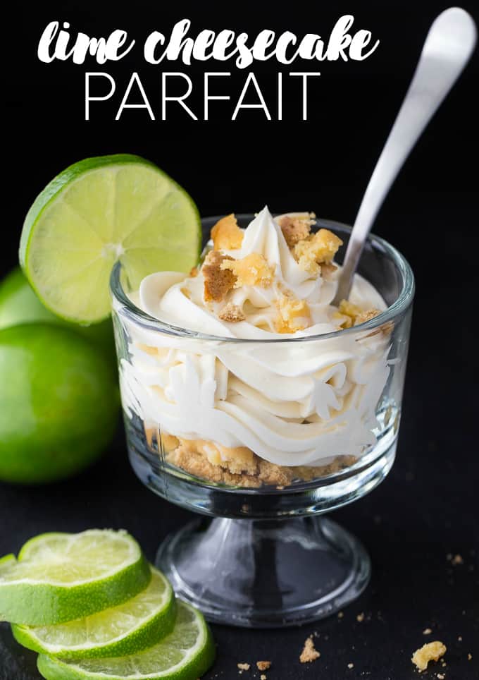 Lime Cheesecake Parfait - Cheesecake goes tropical! Try this dessert in a glass at your next fancy dinner party or family dinner where you want to feel special.