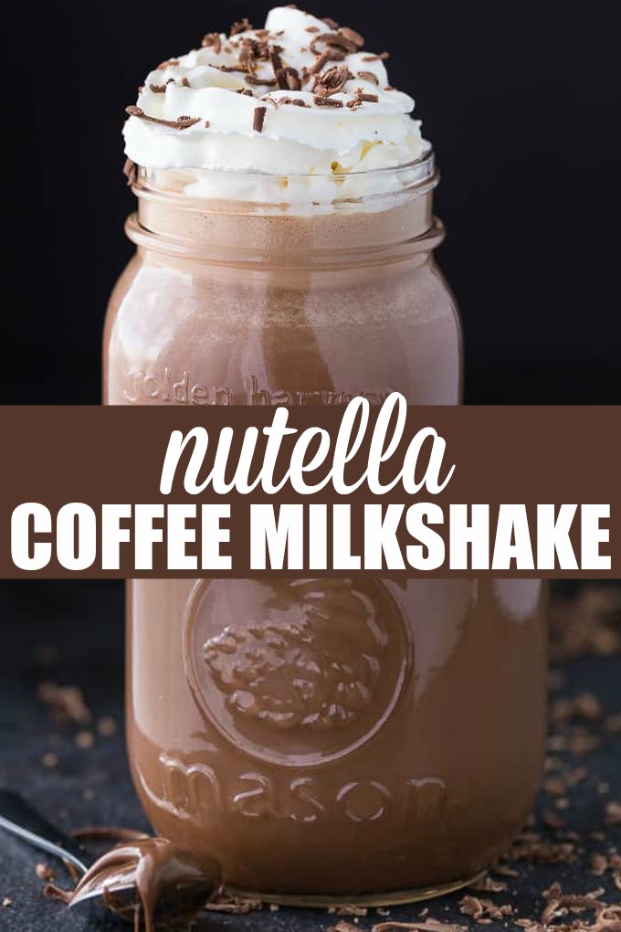 Nutella Coffee Milkshake - Perfectly sweet, chocolatey with a hint of nuttiness! A cold and refreshing way to get your caffeine fix.