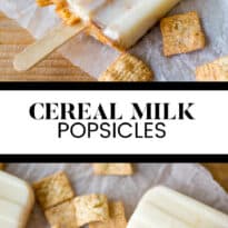 Cereal milk popsicles collage pin.