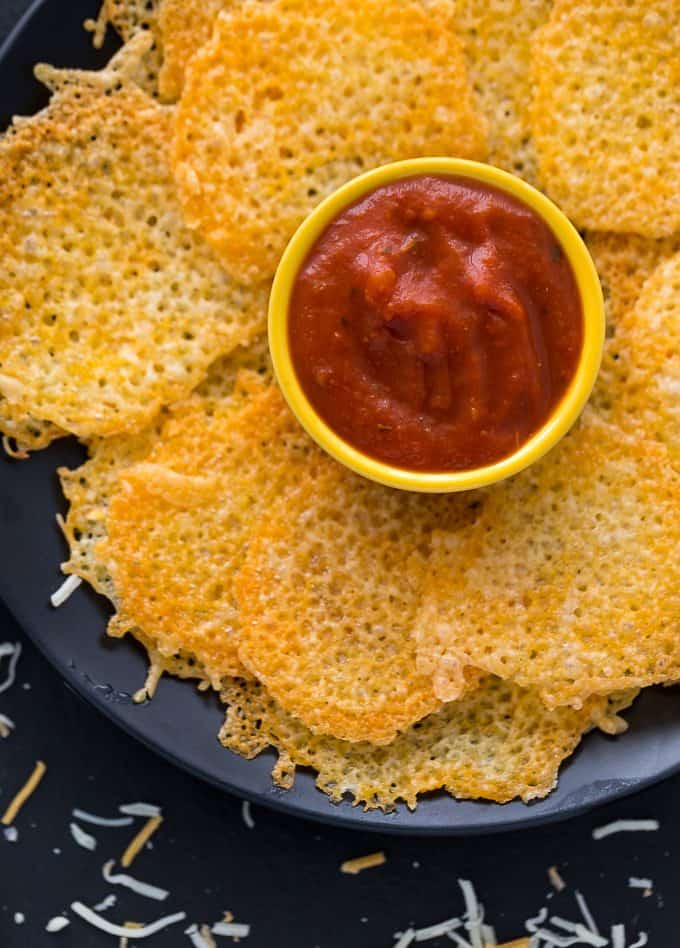 Cheese Chips - The best keto snack! Ditch the potatoes and dunk these crunchy low carb alternatives in all your favorite dips or enjoy them plain.