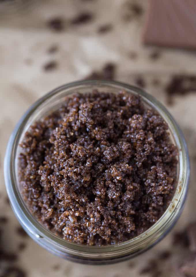 Chocolate Sugar Scrub - Luxurious and decadent! You may be tempted to eat this sweet scrub, but resist if you can. It feels amazing on your skin.