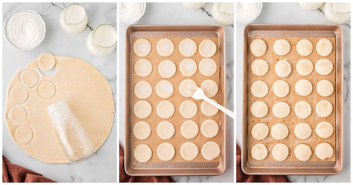 Collage of making the crust.