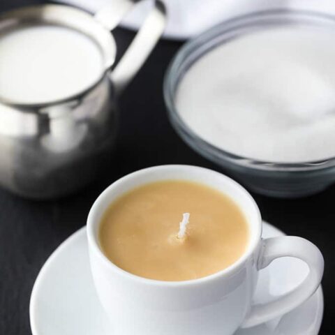 Caramel Latte Tea Cup Candle